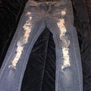 Distressed jeans